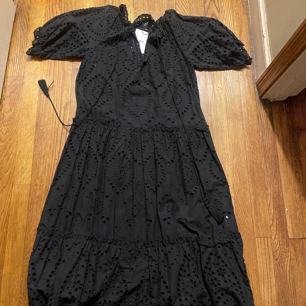 Anthropologie OPT Black Eyelet Dress - Picture 2 of 4